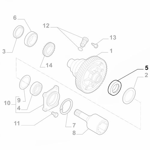 Genuine Differential Gears Right Bearing - Fiat 500 / Panda / Tipo | 46344365