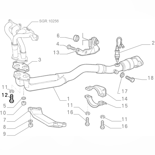 1x Genuine M8X30 Exhaust Pipe Screw - Fiat / Lancia / Alfa Romeo | 16287321