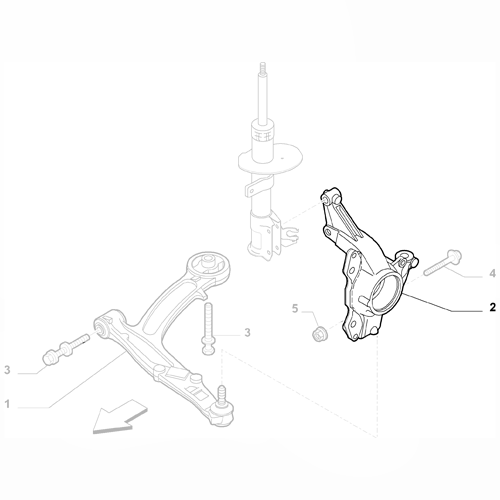 Genuine Front Left Suspension Pillar - Fiat 500 2007-Onwards | 52044897