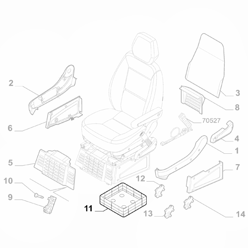 Genuine Front Passenger Under Seat Bin - Fiat Ducato 2006-Onwards | 735326600