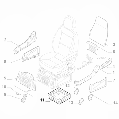 Genuine Front Passenger Under Seat Bin - Fiat Ducato 2006-Onwards | 735326600