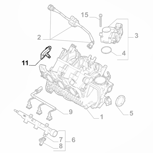 Genuine Air Pressure Sensor - Fiat 500 / 500X / Panda / Tipo | 55219296