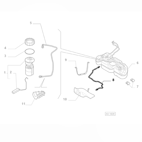 Genuine Fuel Pipe - Fiat 500 207-Onwards / Panda 2003-2012  | 51706597