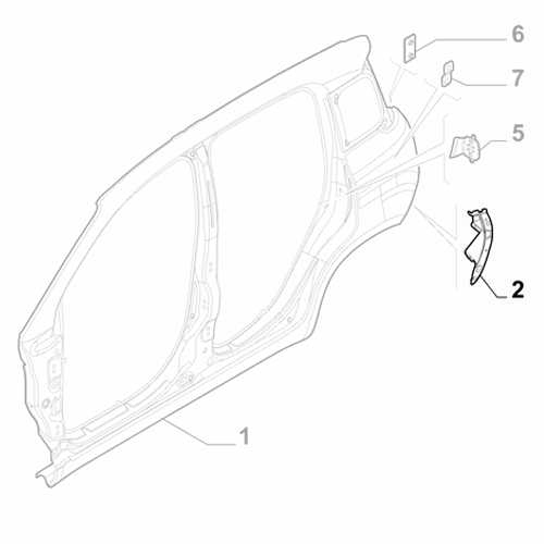 Genuine Rear Right Body Trim - Fiat Panda 2012-Onwards | 51962528