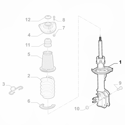 Genuine Front Right Shock Absorber - Jeep Renegade 2014-Onwards | 52036190