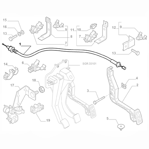Genuine Accelerator Cable - Fiat Ducato 1994-2006 RHD | 1306366080