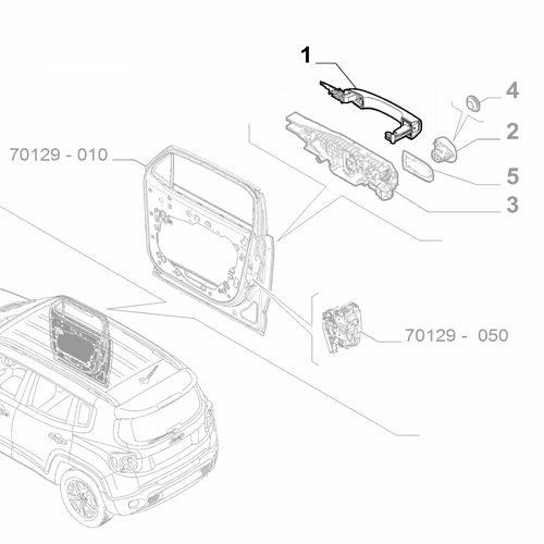 Genuine Front Door Handle - Black - Jeep Renegade 2014-Onwards | 735666439