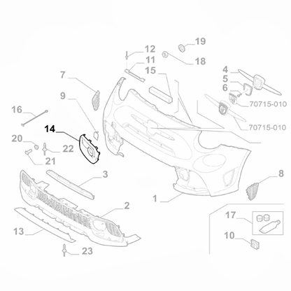 Genuine Front Right Bumper Fog Lamp Plug - Abarth 500 2016-2024 | 735649335