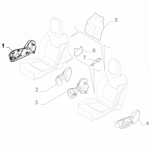 Genuine Right Outer Side Seat Cover - Fiat 500X / Alfa Romeo Tonale | 185745881
