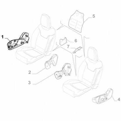 Genuine Right Outer Side Seat Cover - Fiat 500X / Alfa Romeo Tonale | 185745881