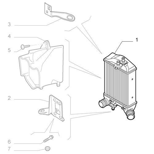 Genuine Right Turbo Intercooler - Abarth 500 2008-2024 | 51819186