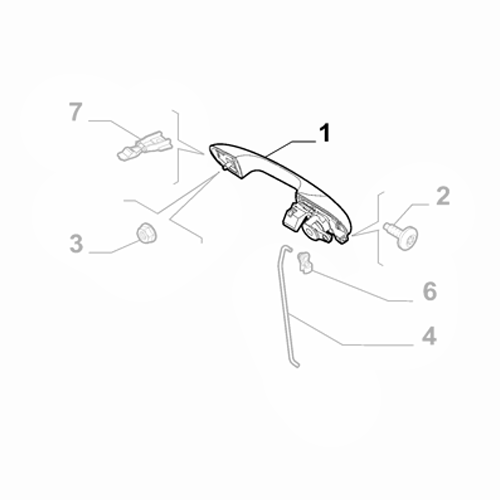 Genuine Left Front Door Handle - Abarth 500 2012-2024 RHD | 735694933
