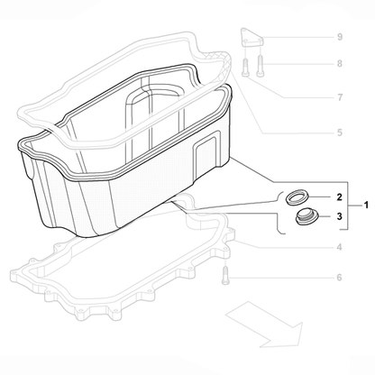 Genuine Oil Sump Pan - Fiat Ducato 2006-Onwards 2.3 | 504328878