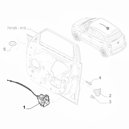 Genuine Front Left Door Lock - Fiat 500L 2012-2022 RHD | 52018121