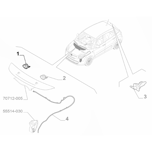Genuine Right Windshield Washer Jet - Fiat 500L 2012-2022 | 71773412