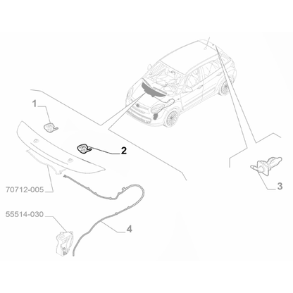 Genuine Left Windshield Washer Jet - Fiat 500L 2012-2022 | 71773413