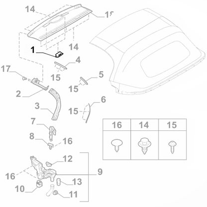 Genuine Folding Top Handle - Fiat 124 Spider 2016-2020 | 6000614019