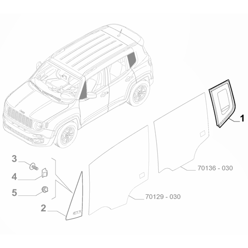Genuine Rear Left Window Insert - Jeep Renegade 2014-Onwards | 52229417