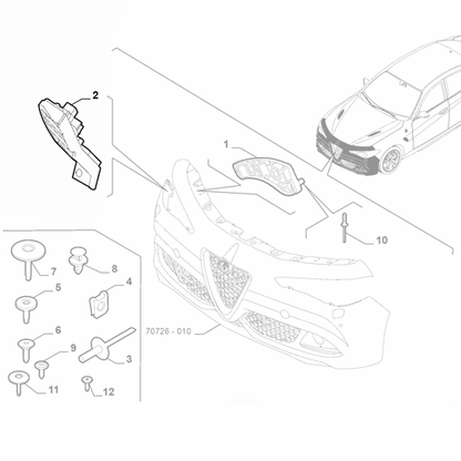 Genuine Front Bottom Left Bumper Bracket - Alfa Romeo Giulia 2016- | 50546906