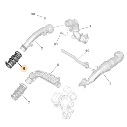 Genuine Intercooler Air Hose - Citroen C4 / Peugeot 208 / 2008 | 9835283380