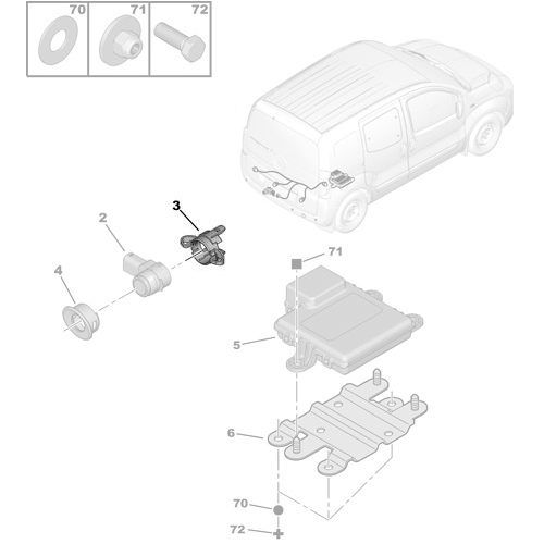 Genuine Parking Sensor Bracket - Citroen Nemo / Peugeot Bipper 2015 | 1631816380