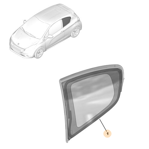 Genuine Tinted Left Rear Quarter Glass - Peugeot 208 | 9676713180