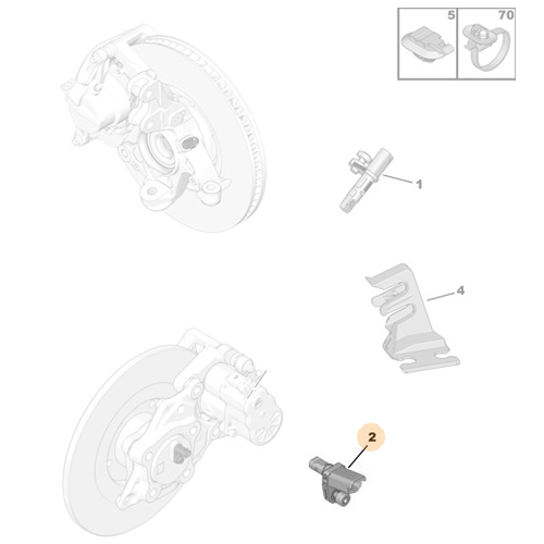 Genuine Rear ABS Sensor - Peugeot 3008 / 5008 / 308 | 9800038480