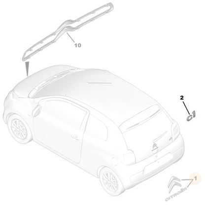 Genuine C1 Citroen Rear Badge - Citroen C1 2005-2022 | B000919680