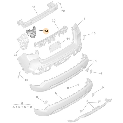 Genuine Right Rear Bumper Bracket - Citroen C4 2020-2024 | 9831818880