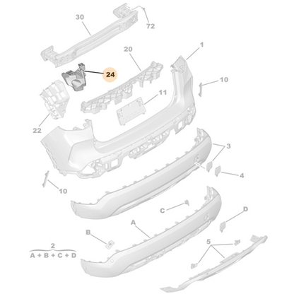 Genuine Right Rear Bumper Bracket - Citroen C4 2020-2024 | 9831818880
