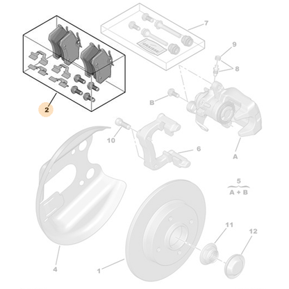 Genuine Rear Brake Pads - Peugeot 308 / Citroen C4 | 1647894080