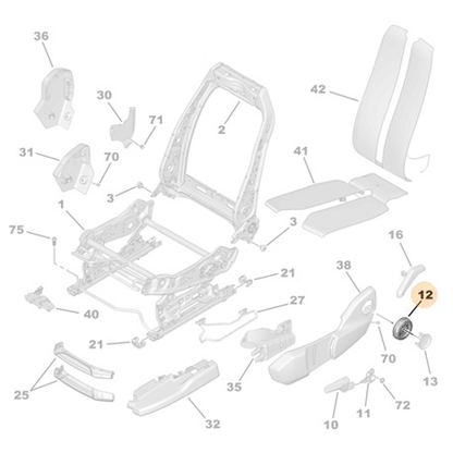 Genuine Passenger Seat Tilt Control Knob - Peugeot 5008 / 3008  | 98096284ZD