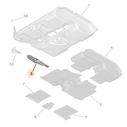 Genuine Front Right Carpet Floor Foot Rest - Citroen C4 / C4 X | 9824545080