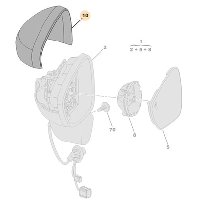 Genuine Right Wing Mirror Cap - Vauxhall Crossland 2017- Onwards | 98111712KT