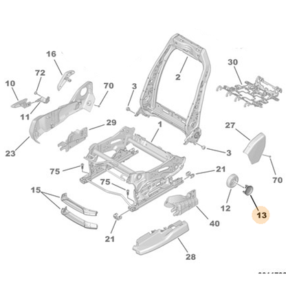 Genuine Driver Seat Tilt Control Cover - Peugeot 3008 / 5008 | 98096318ZD