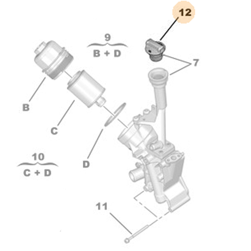 Genuine Oil Filter Housing Cap - Citroen Nemo / Peugeot Bipper | 0258J1