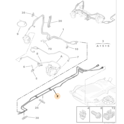 Genuine Dual Fuel Line - Peugeot 308 2013-2021 Diesel | 9676460180