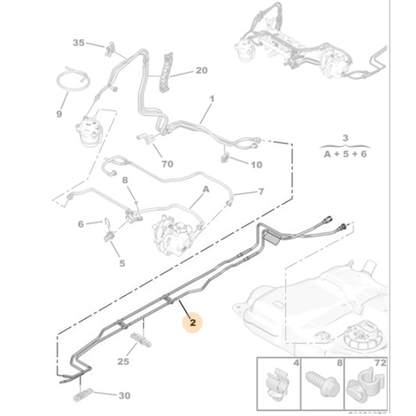 Genuine Dual Fuel Line - Peugeot 308 2013-2021 Diesel | 9676460180