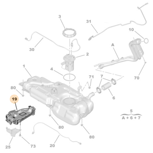 Genuine Fuel Additive Reservoir Tank - Citroen / Peugeot Diesel | 1613704780