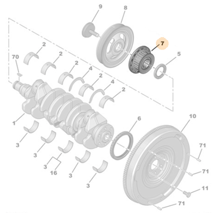 Genuine Timing Pinion - Peugeot / Ctroen Turbo Diesel | 9810698080