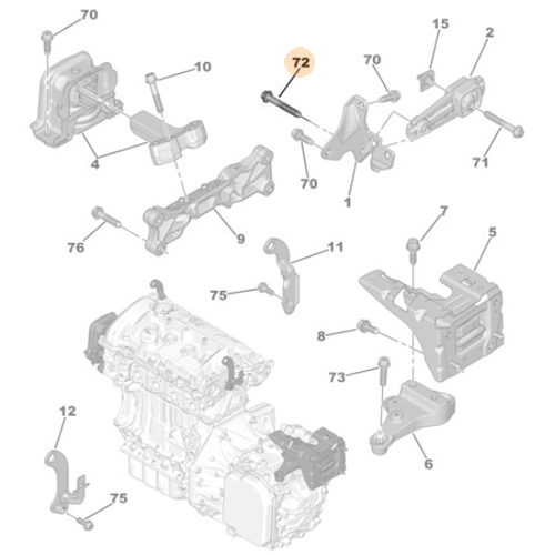 Genuine Engine Support Bracket Screw - Peugeot / Citroen | 692397