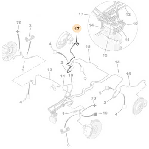 Genuine Brake Hose - Peugeot RCZ 2009-2015 | 4888EL