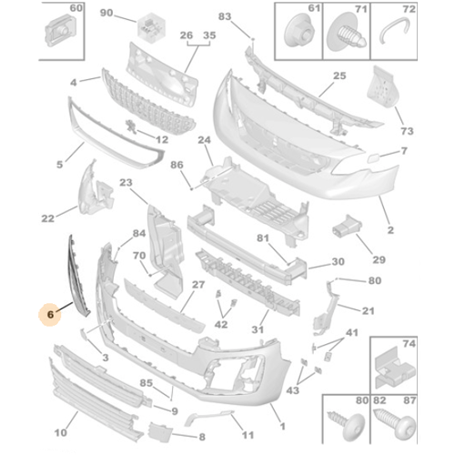 Genuine Front Right Bumper Moulding - Peugeot Expert IV / Traveller | 98117138XT