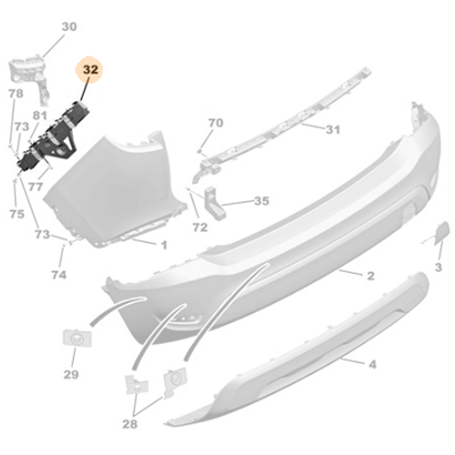 Genuine Rear Right Bumper Bracket - Vauxhall Crossland | YQ00723780