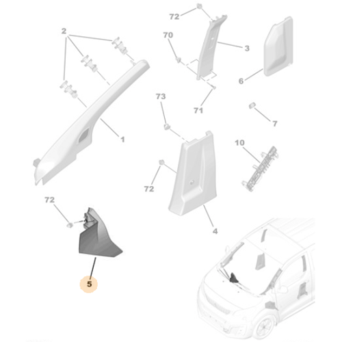 Genuine Right Front Lower Post Trim - Citroen Dispatch IV | 98139331ZD