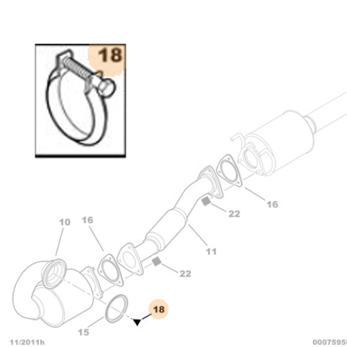 Genuine Catalytic Converter Fixing Clamp - Peugeot Boxer III | 171383