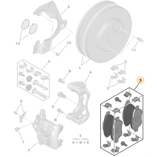Genuine Eurorepar Front Brake Pads - Citroen Nemo / Peugeot Bipper | 1617283380