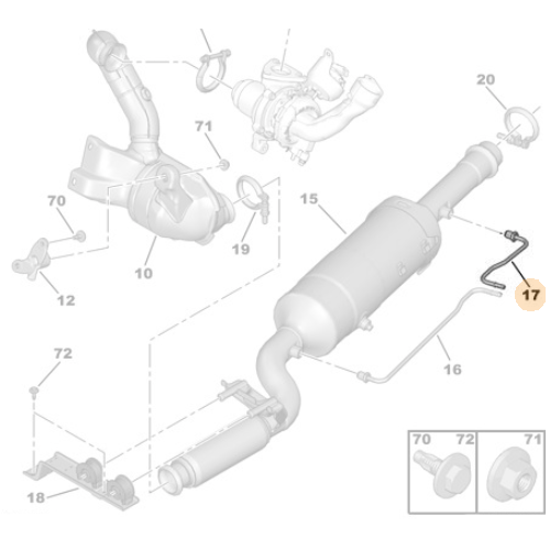 Genuine Pressure Sensor Pipe - Peugeot 807 / Citroen C8 | 1606439080
