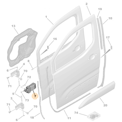 Genuine Door Hinge Stop Check Strap - Peugeot Partner | 9819015380