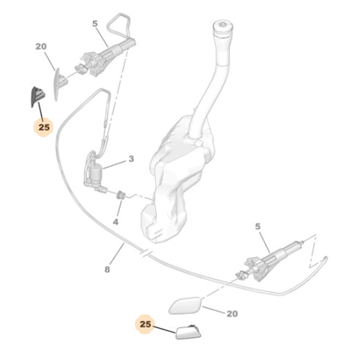 Genuine Headlight Washer Spray Cover - Citroen C4 / DS 4 | 1614123780